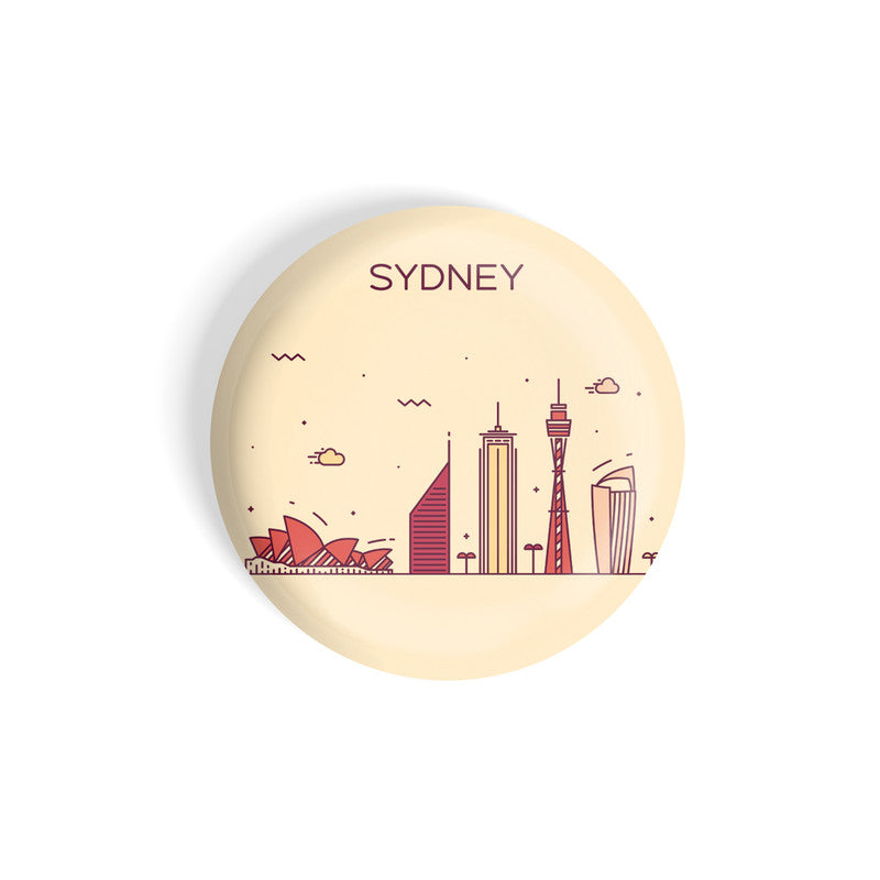 dhcrafts Round Fridge Magnet Brown Color Sydney Glossy Finish Design Pack of 1 (58 mm)